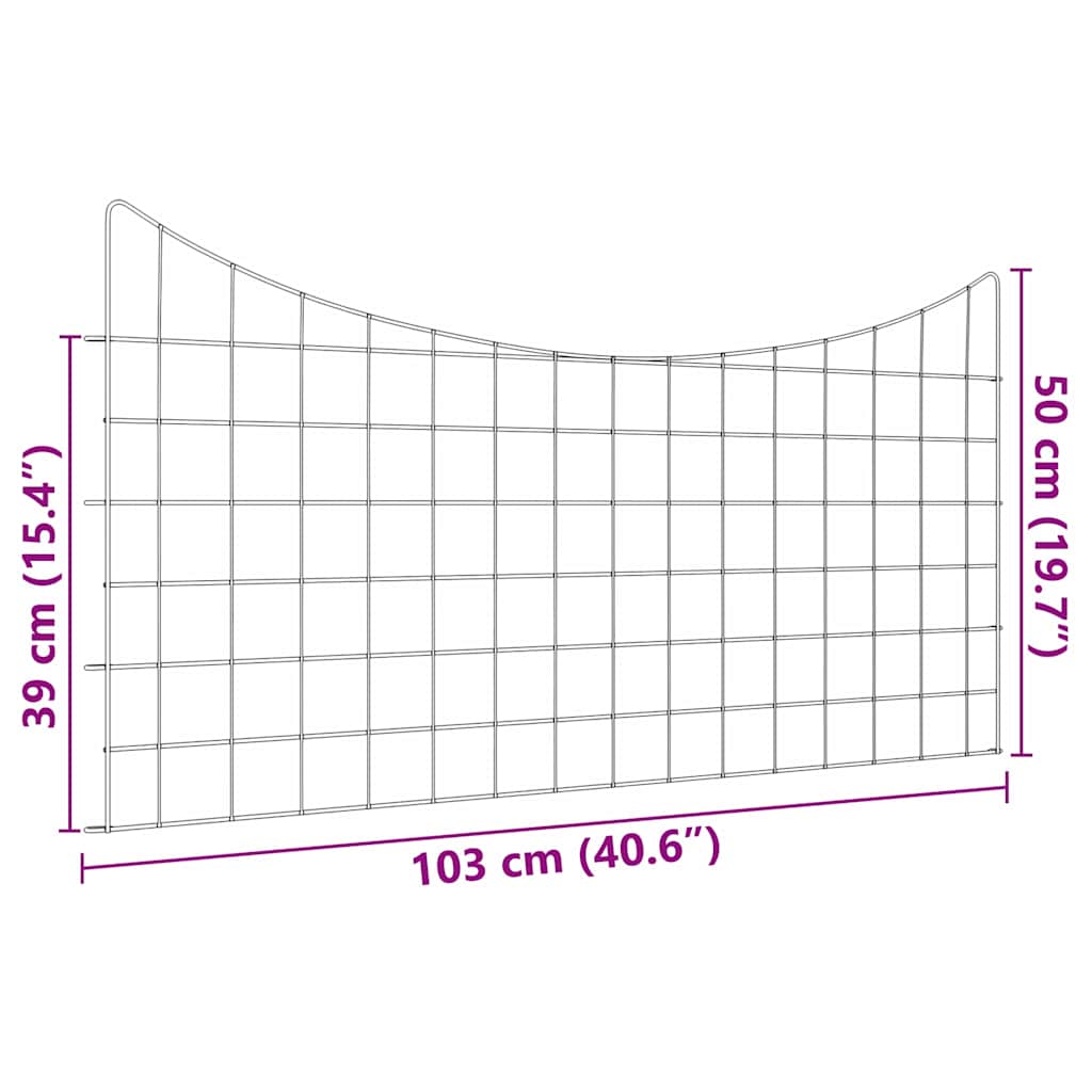 Σετ φράχτη για λιμνούλες 5 pcs Πράσινο 100 x 50 cm Ατσάλι