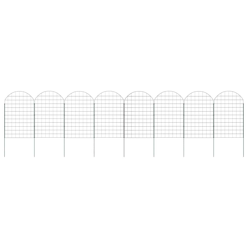 Σετ φράχτη για λιμνούλες 8 pcs Πράσινο 50 x 80 cm Ατσάλι