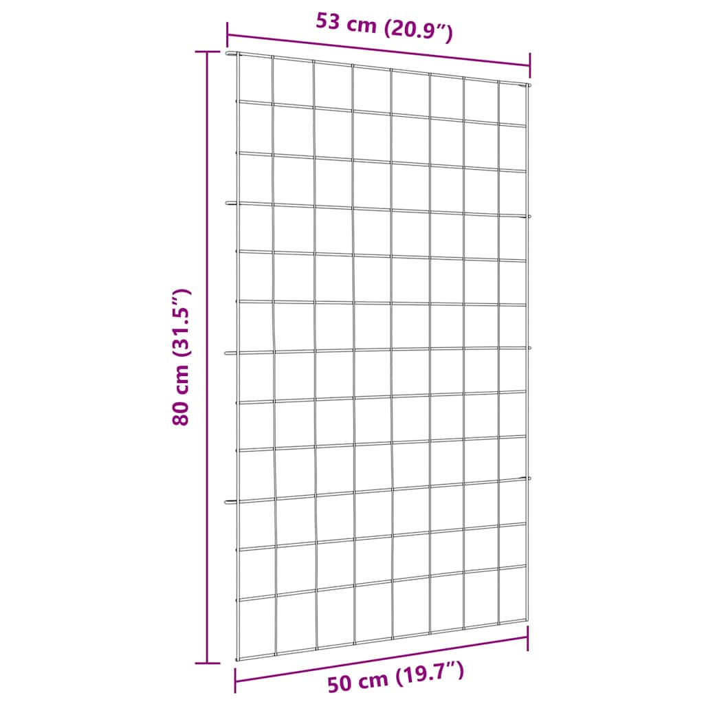 Σετ φράχτη για λιμνούλες 8 pcs Πράσινο 50 x 80 cm Ατσάλι
