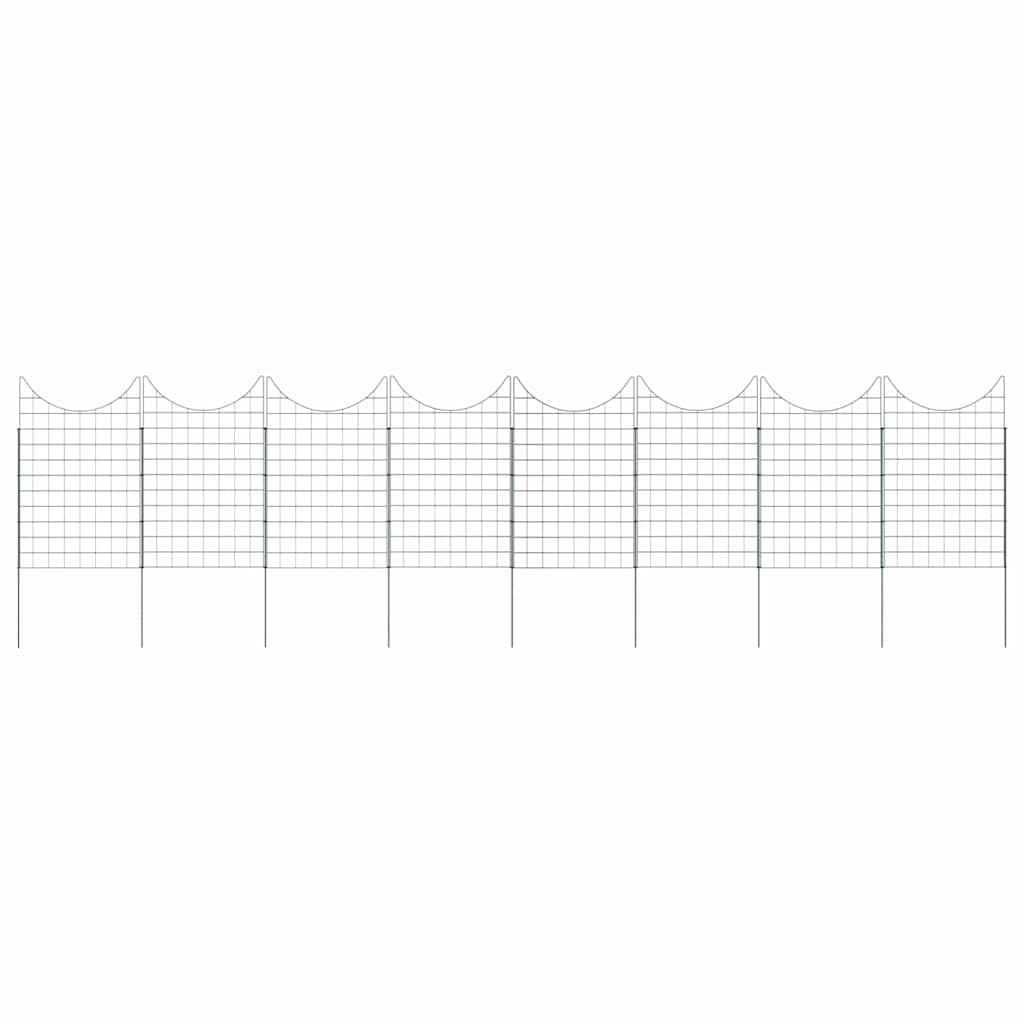 Σετ φράχτη για λιμνούλες 8 pcs Πράσινο 50 x 80 cm Ατσάλι