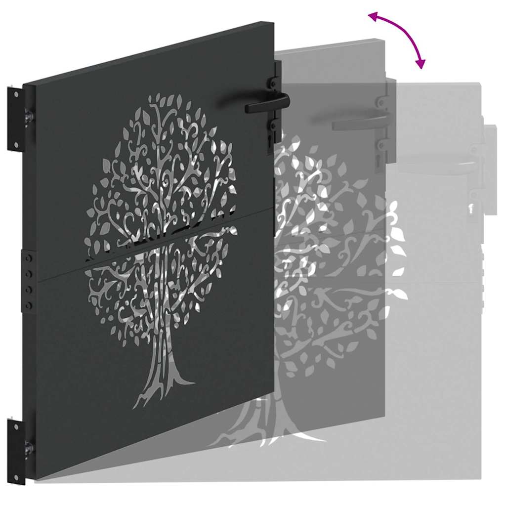 Πύλη Κήπου Μαύρο 85 x 100 cm Ατσάλι με Επικάλυψη Πούδρας - Pakobazaar