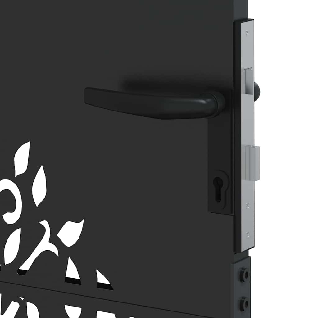 Πύλη Κήπου Μαύρο 85 x 125 cm Ατσάλι με Επικάλυψη Πούδρας - Pakobazaar