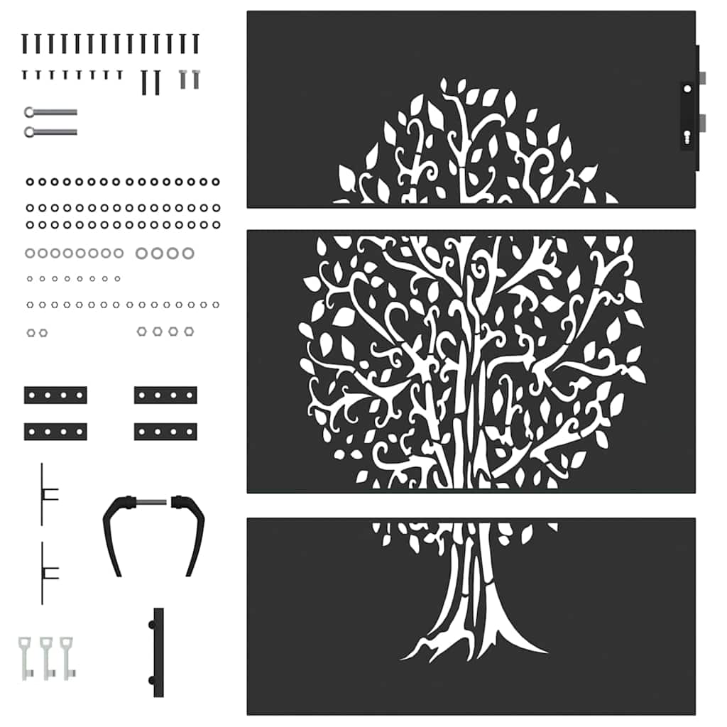 Πύλη Κήπου Μαύρο 85 x 125 cm Ατσάλι με Επικάλυψη Πούδρας - Pakobazaar
