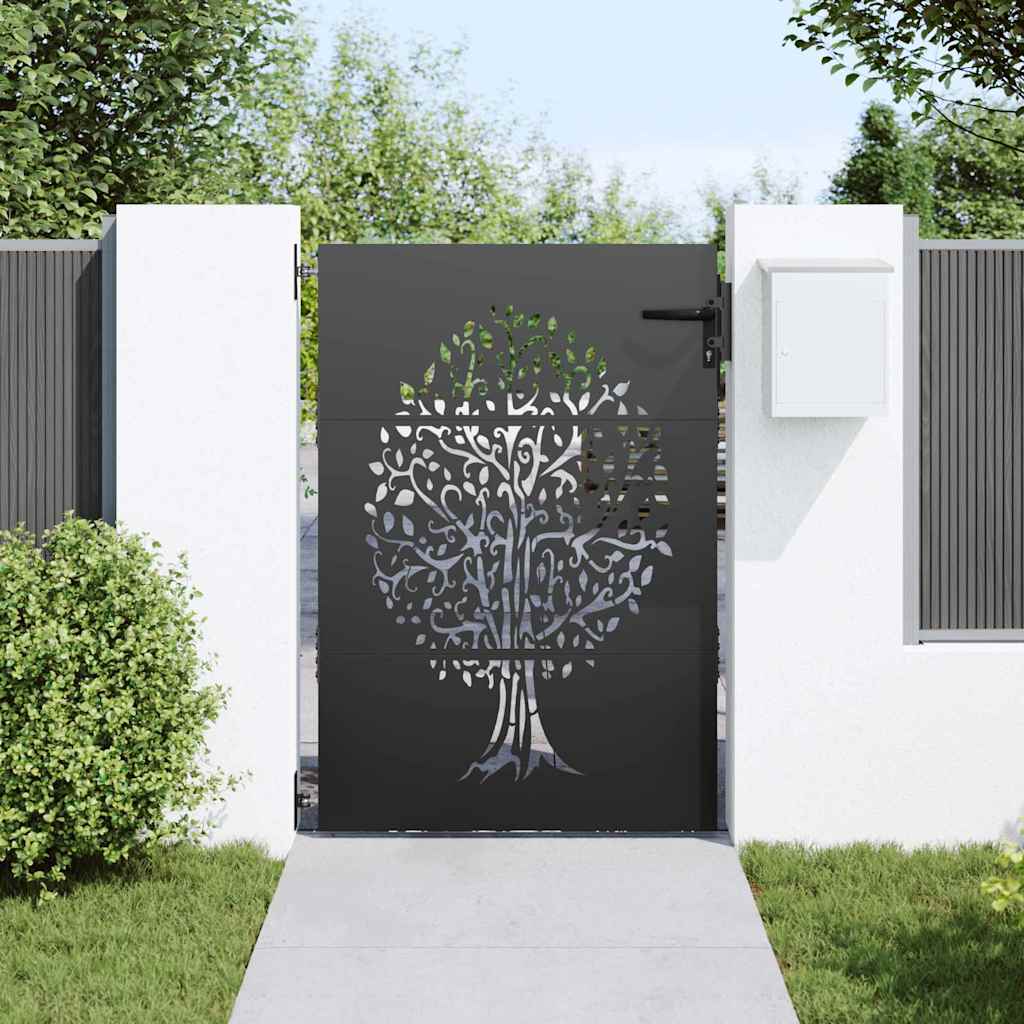 Πύλη Κήπου 85 x 150 cm Ατσάλι με Επικάλυψη Πούδρας Κλειδώσιμο