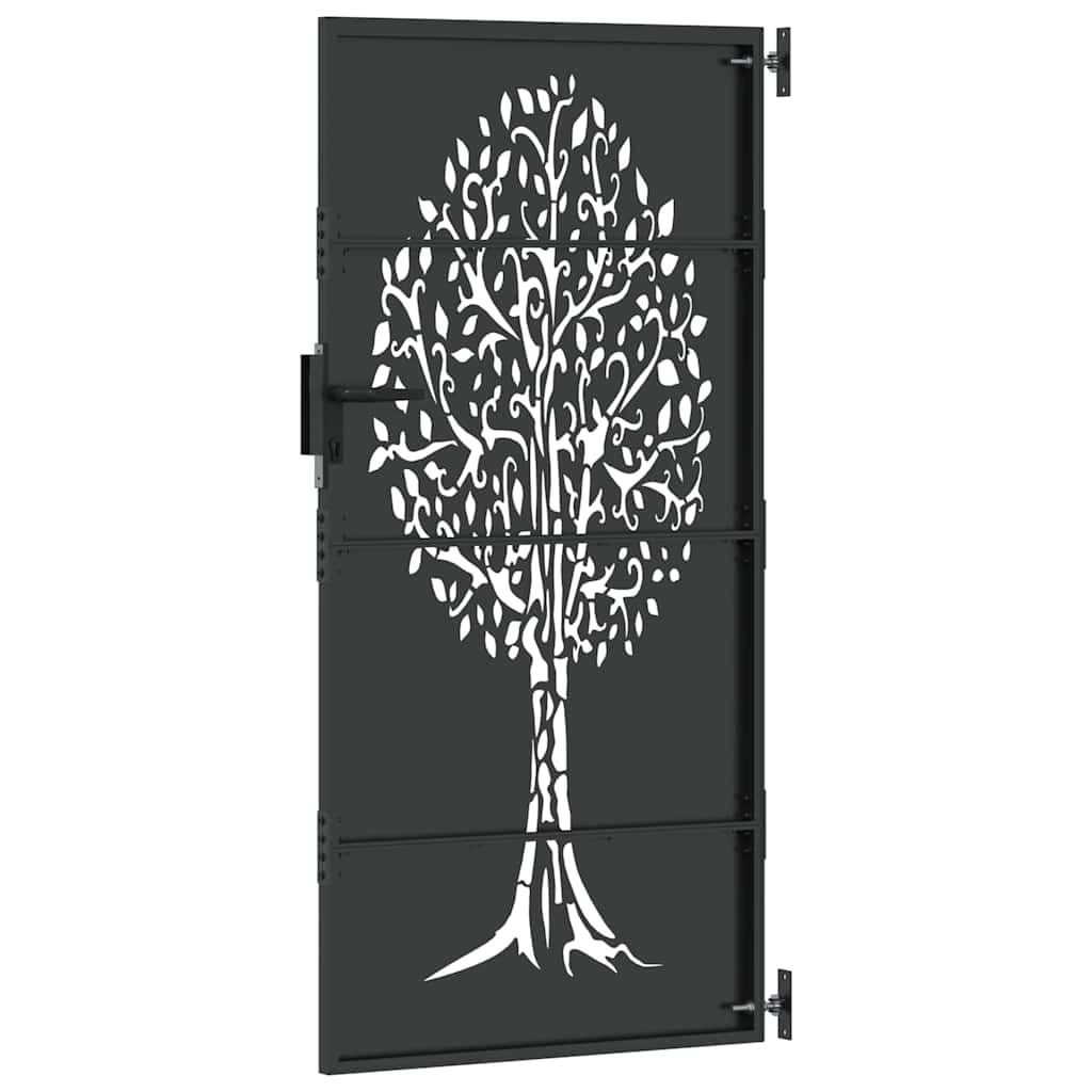 Πύλη Κήπου Μαύρο 85 x 175 cm Ατσάλι με Επικάλυψη Πούδρας - Pakobazaar