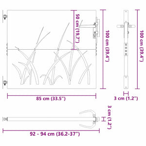 Πύλη Κήπου Μαύρο 85 x 100 cm Ατσάλι με Επικάλυψη Πούδρας - Pakobazaar
