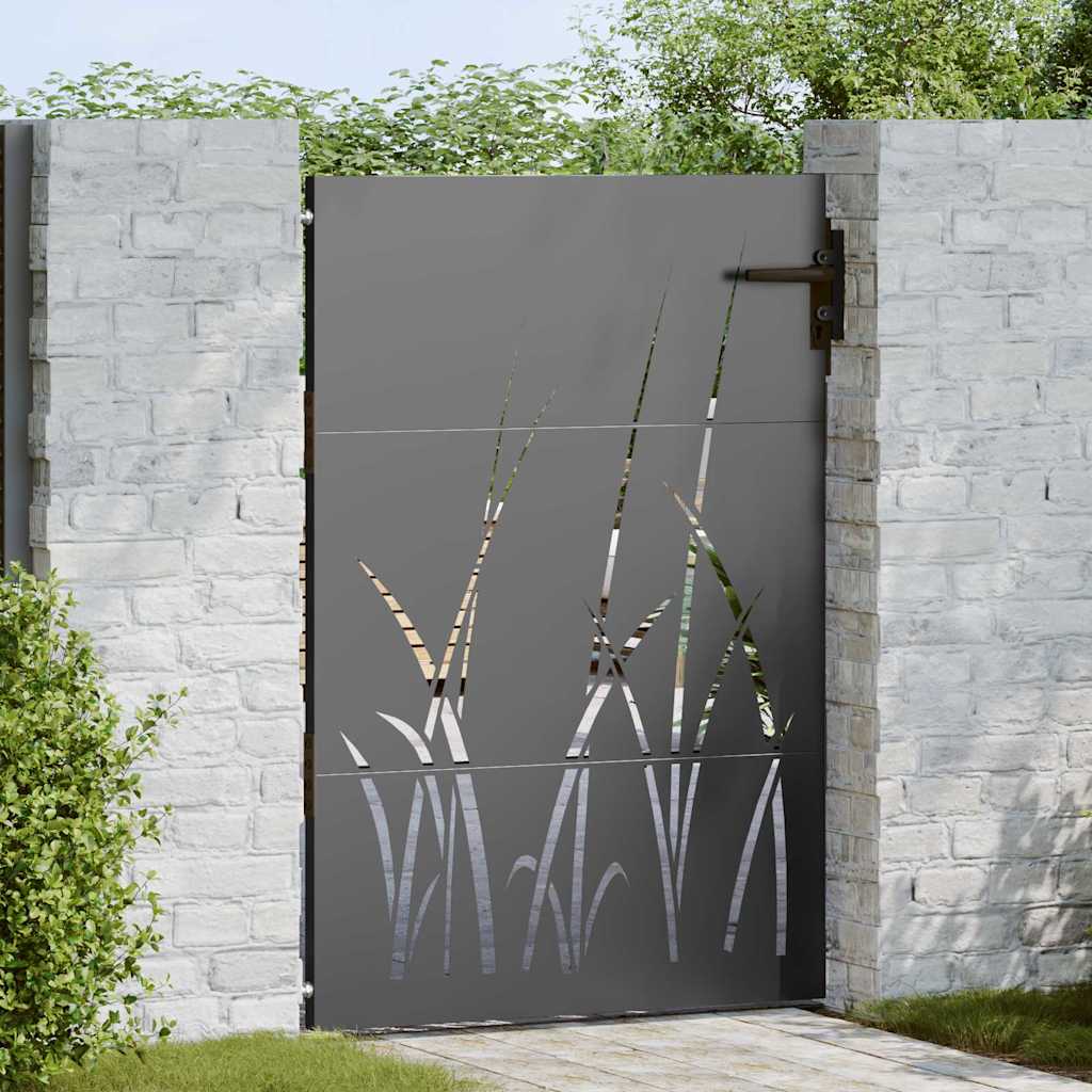 Πύλη Κήπου Μαύρο 85 x 125 cm Ατσάλι με Επικάλυψη Πούδρας - Pakobazaar