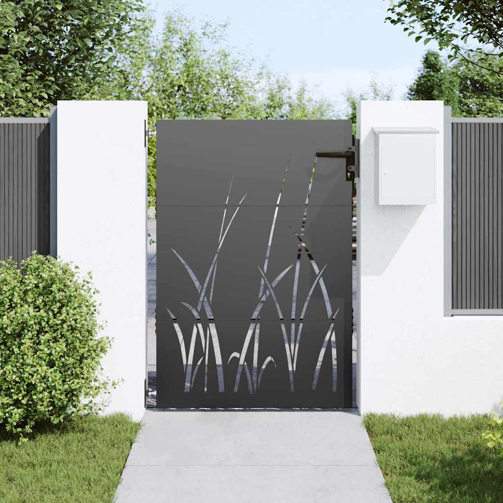 Πύλη Κήπου Μαύρο 85 x 125 cm Ατσάλι με Επικάλυψη Πούδρας - Pakobazaar