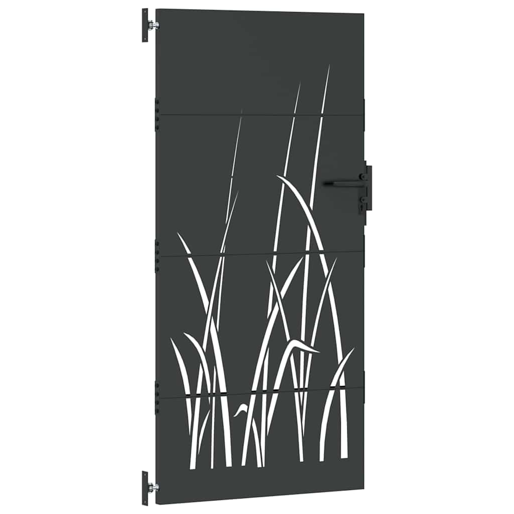 Πύλη Κήπου Μαύρο 85 x 175 cm Ατσάλι με Επικάλυψη Πούδρας - Pakobazaar