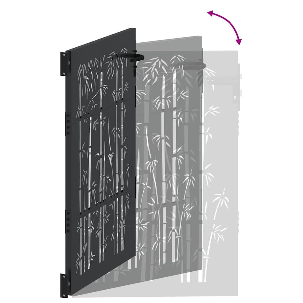 Πύλη Κήπου Μαύρο 85 x 125 cm Ατσάλι με Επικάλυψη Πούδρας
