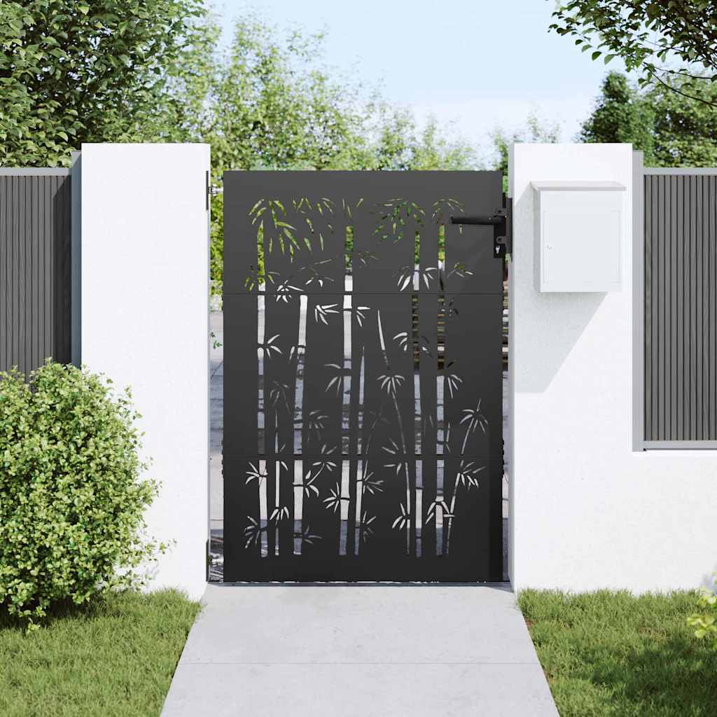 Πύλη Κήπου 85 x 150 cm Ατσάλι με Επικάλυψη Πούδρας Κλειδώσιμο