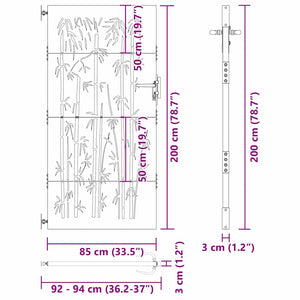 Πύλη Κήπου 85 x 200 cm Ατσάλι με Επικάλυψη Πούδρας Κλειδώσιμο