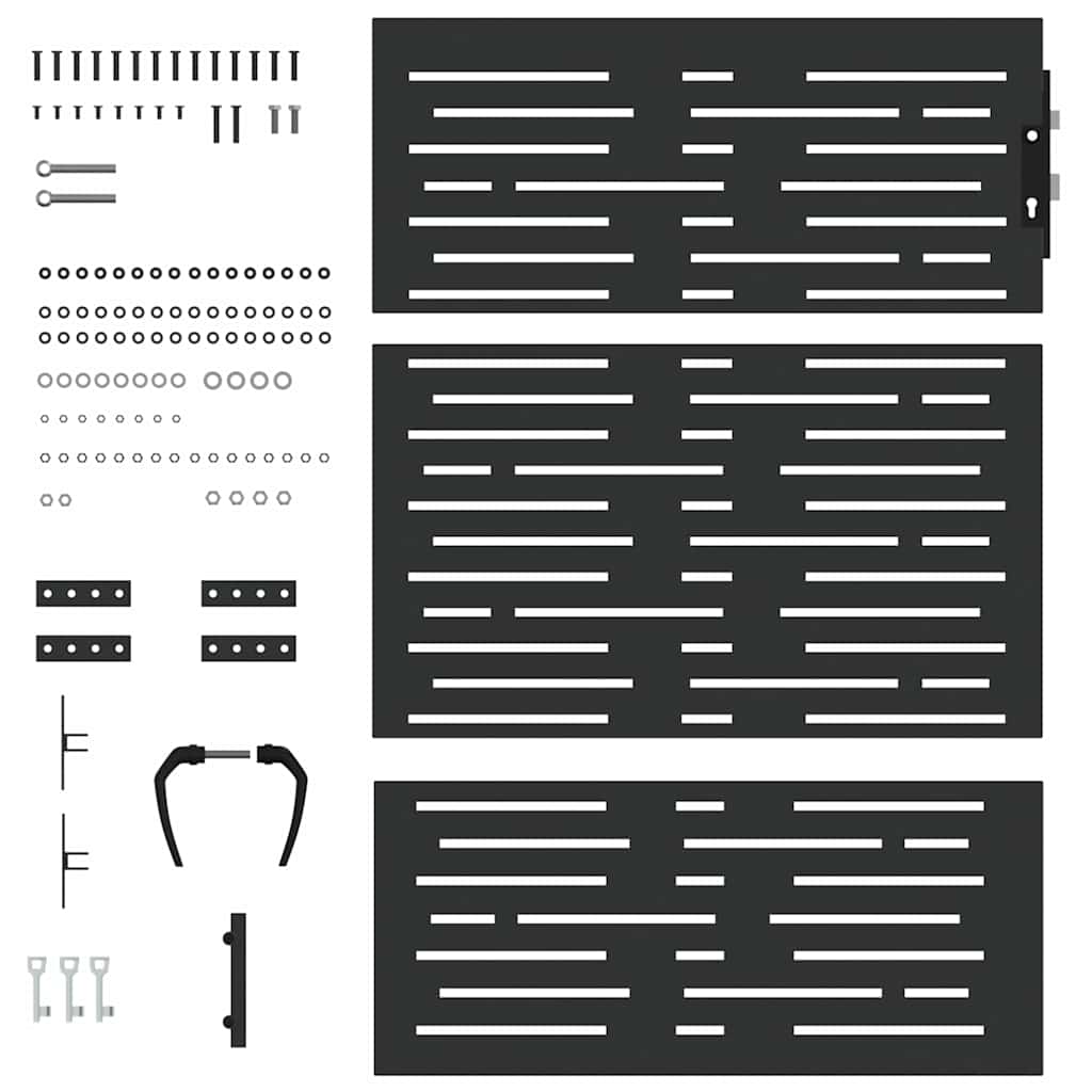 Πύλη Κήπου Μαύρο 85 x 125 cm Ατσάλι με Επικάλυψη Πούδρας - Pakobazaar