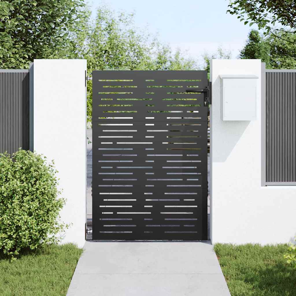 Πύλη Κήπου Μαύρο 85 x 125 cm Ατσάλι με Επικάλυψη Πούδρας - Pakobazaar