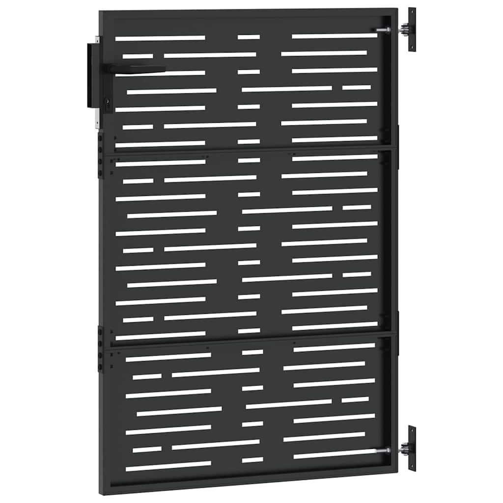 Πύλη Κήπου Μαύρο 85 x 125 cm Ατσάλι με Επικάλυψη Πούδρας - Pakobazaar