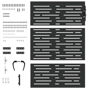 Πύλη Κήπου Μαύρο 85 x 150 cm Ατσάλι με Επικάλυψη Πούδρας - Pakobazaar