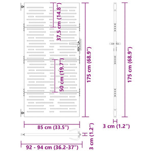 Πύλη Κήπου Μαύρο 85 x 175 cm Ατσάλι με Επικάλυψη Πούδρας - Pakobazaar