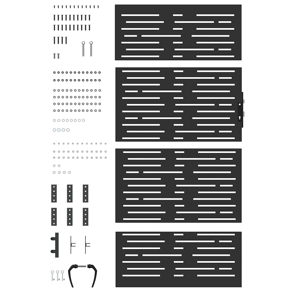 Πύλη Κήπου Μαύρο 85 x 200 cm Ατσάλι με Επικάλυψη Πούδρας