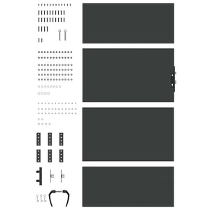 Πύλη Κήπου Μαύρο 85 x 175 cm Ατσάλι με Επικάλυψη Πούδρας - Pakobazaar