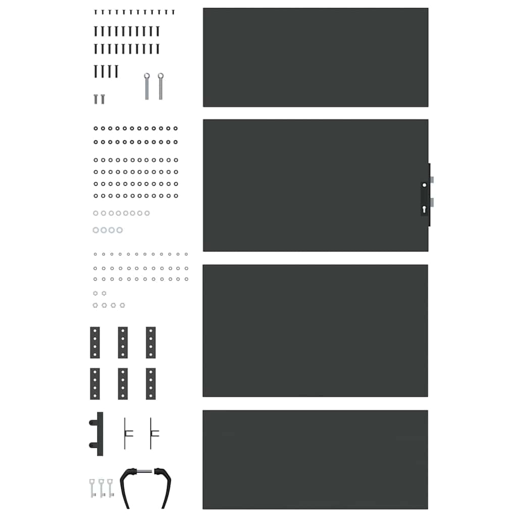 Πύλη Κήπου Μαύρο 85 x 200 cm Ατσάλι με Επικάλυψη Πούδρας - Pakobazaar