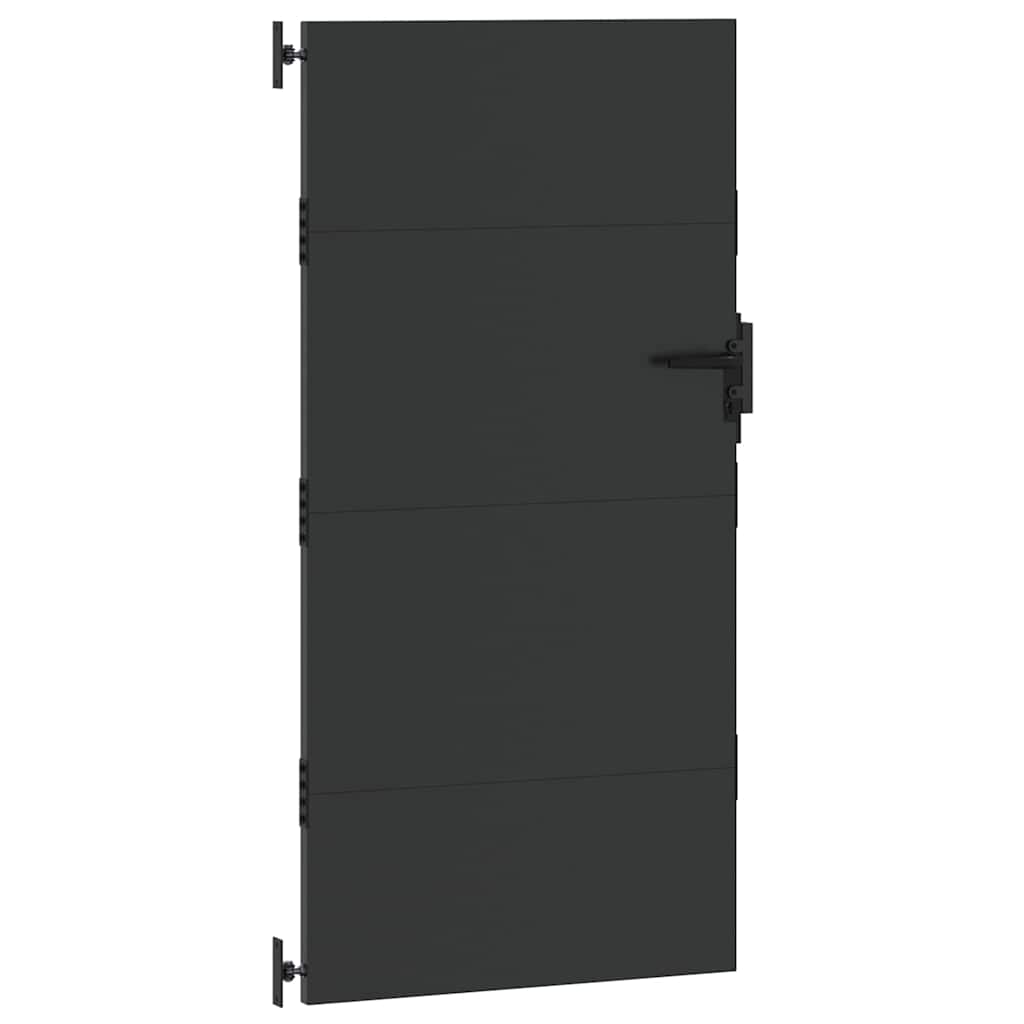 Πύλη Κήπου Μαύρο 85 x 200 cm Ατσάλι με Επικάλυψη Πούδρας - Pakobazaar