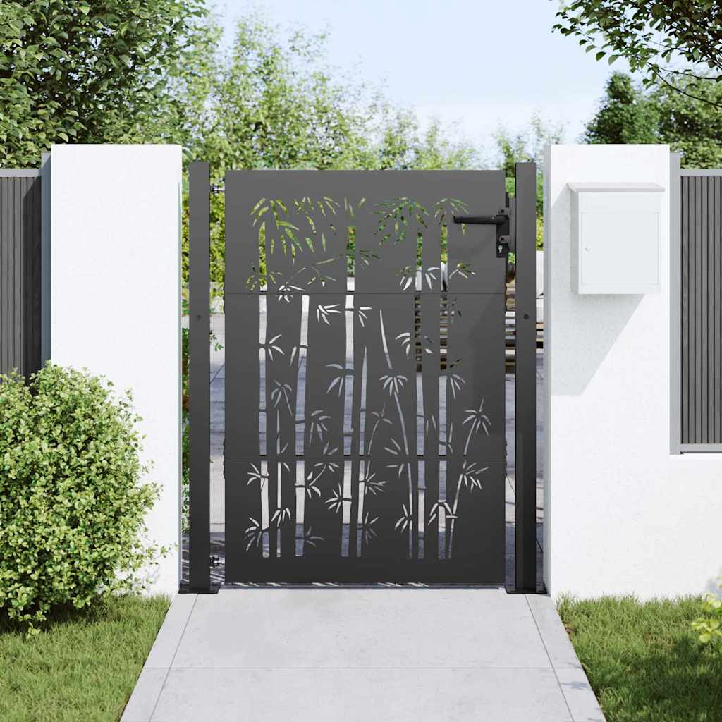 Πύλη Κήπου Μαύρο 110 x 130 cm Χάλυβας με επίστρωση πούδρας - Pakobazaar