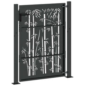 Πύλη Κήπου Μαύρο 110 x 130 cm Χάλυβας με επίστρωση πούδρας - Pakobazaar