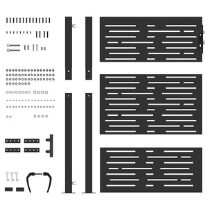 Πύλη Κήπου Μαύρο 110 x 130 cm Χάλυβας με επίστρωση πούδρας - Pakobazaar