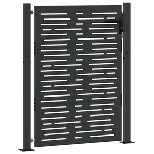 Πύλη Κήπου Μαύρο 110 x 130 cm Χάλυβας με επίστρωση πούδρας - Pakobazaar