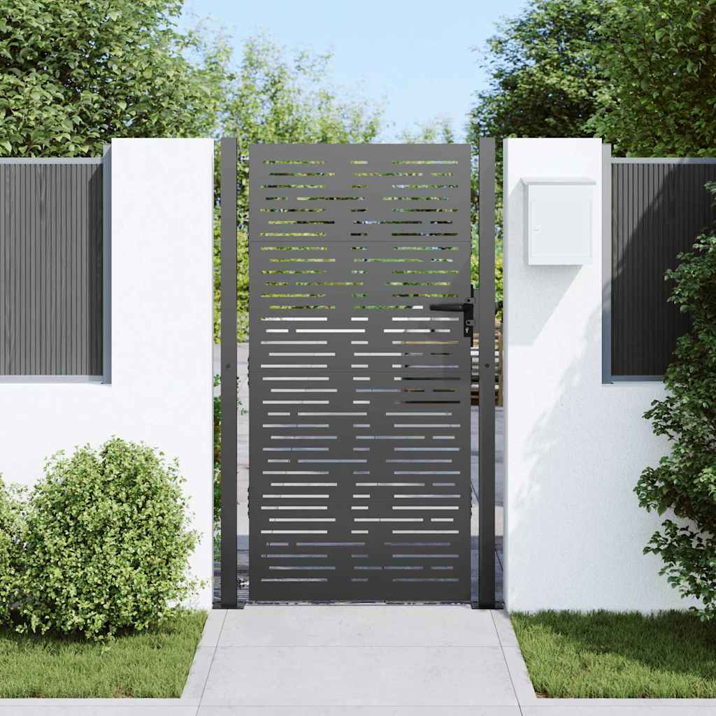 Πύλη Κήπου Μαύρο 110 x 205 εκ. Χάλυβας με επίστρωση πούδρας - Pakobazaar