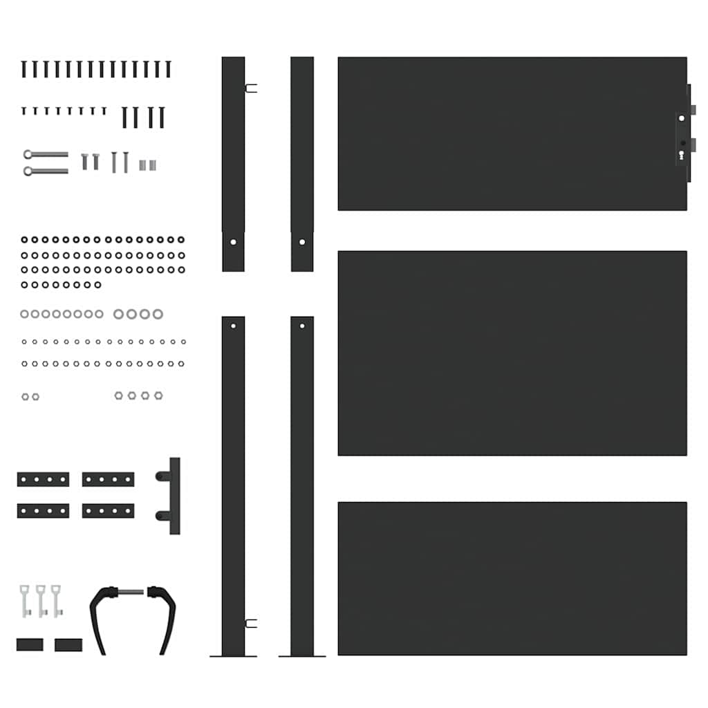 Πύλη Κήπου Μαύρο 105 x 130 cm Χάλυβας με επίστρωση πούδρας - Pakobazaar