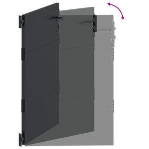 Πύλη Κήπου Μαύρο 105 x 130 cm Χάλυβας με επίστρωση πούδρας - Pakobazaar