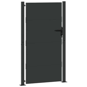 Πύλη Κήπου Μαύρο 105 x 205 cm Χάλυβας με επίστρωση πούδρας - Pakobazaar