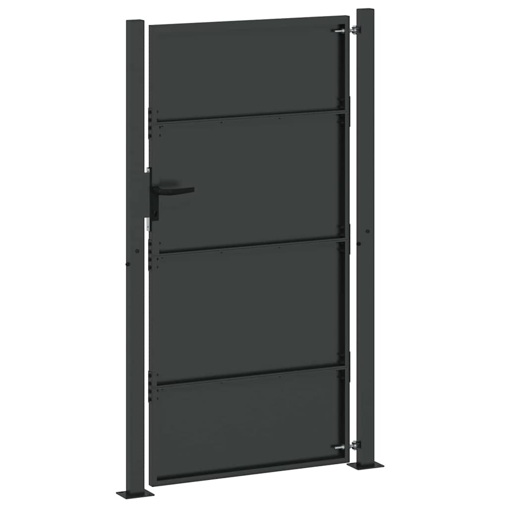 Πύλη Κήπου Μαύρο 105 x 205 cm Χάλυβας με επίστρωση πούδρας - Pakobazaar