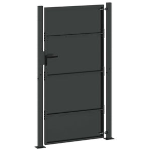 Πύλη Κήπου Μαύρο 105 x 205 cm Χάλυβας με επίστρωση πούδρας - Pakobazaar