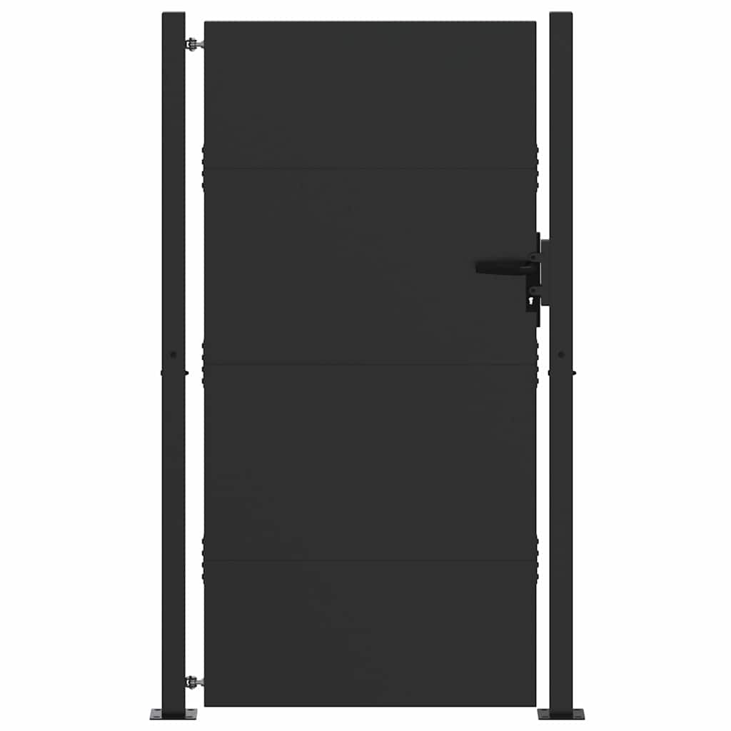 Πύλη Κήπου Μαύρο 105 x 205 cm Χάλυβας με επίστρωση πούδρας - Pakobazaar