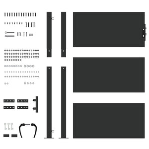 Πύλη Κήπου Μαύρο 110 x 130 cm Χάλυβας με επίστρωση πούδρας - Pakobazaar