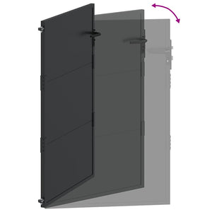 Πύλη Κήπου Μαύρο 110 x 130 cm Χάλυβας με επίστρωση πούδρας - Pakobazaar