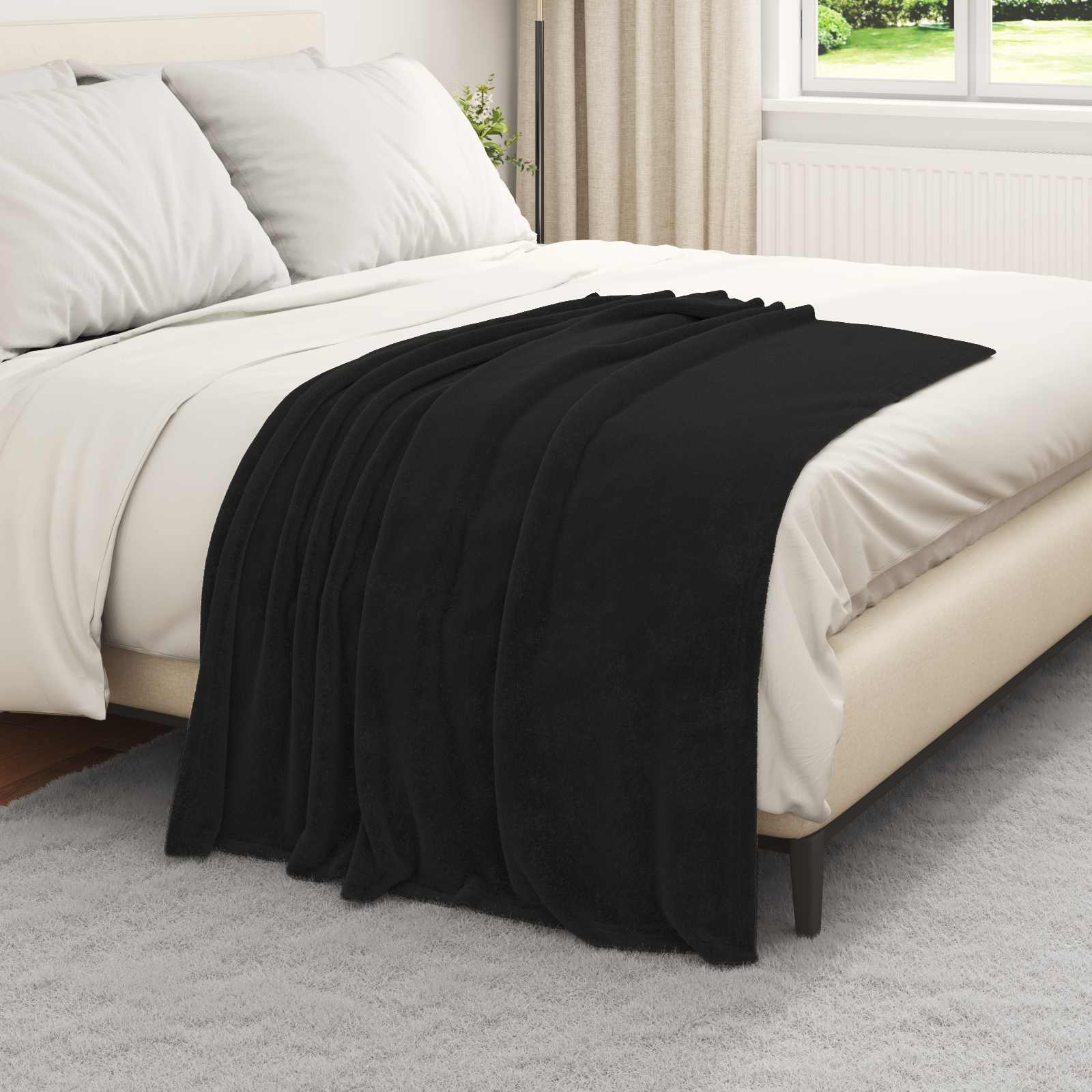 Κουβέρτα Μαύρο 130 x 150 cm Μαλλί - Pakobazaar