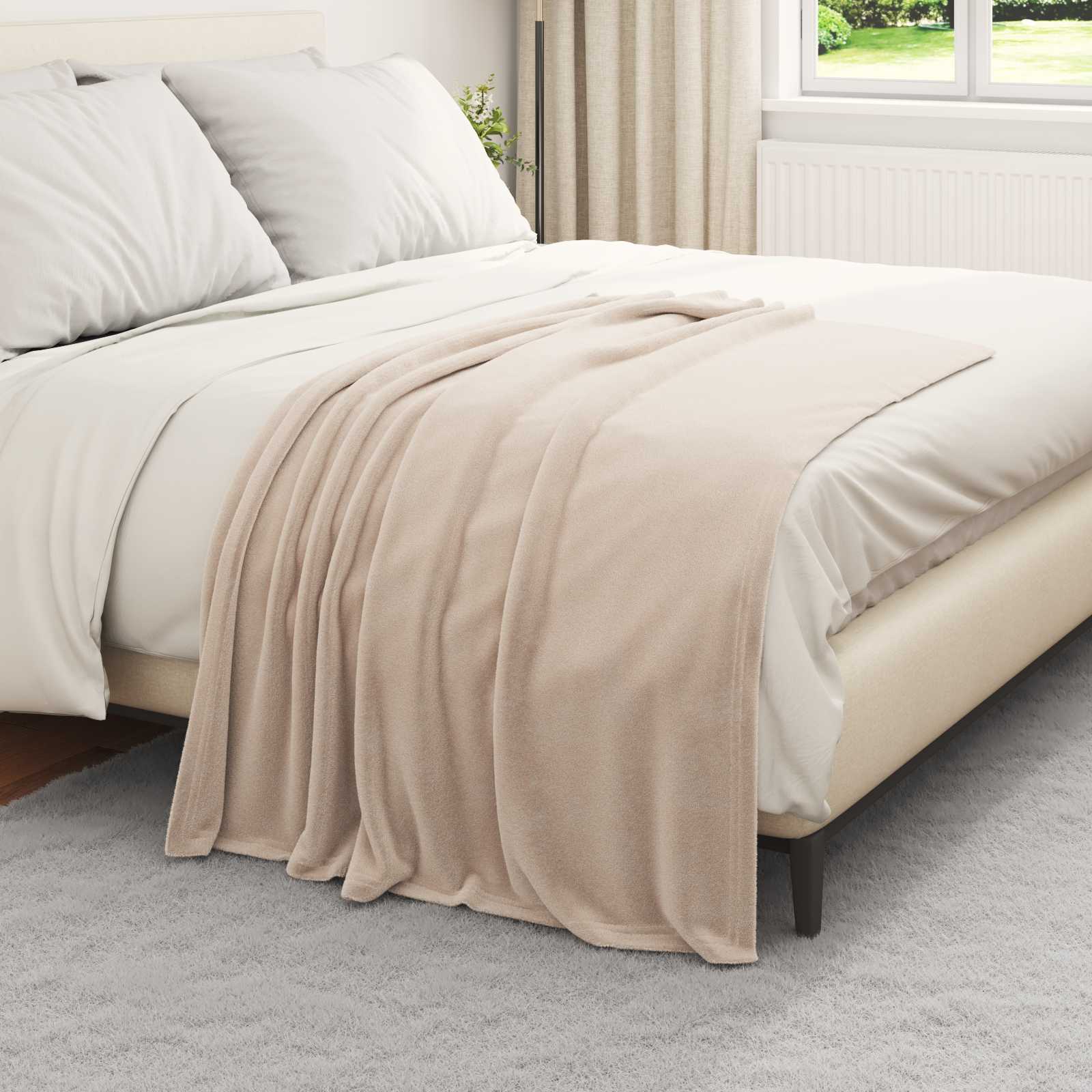Ριχτάρια 6 pcs Μπεζ 130 x 150 cm Μαλλί