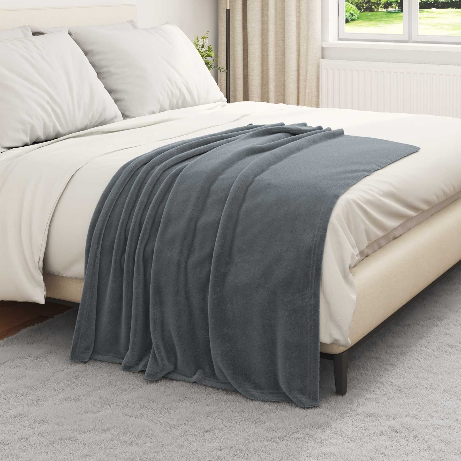 Ριχτάρια 6 pcs Σκούρο Γκρι 130 x 150 cm Μαλλί