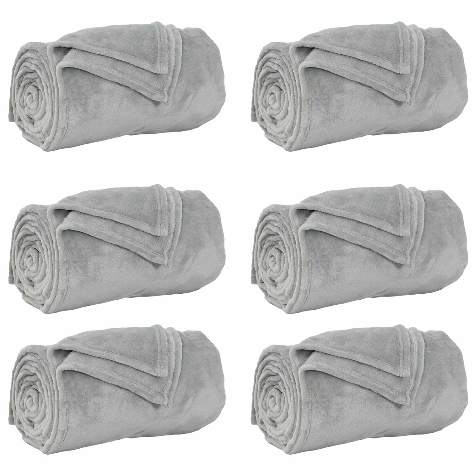 Ριχτάρια 6 pcs Γκρι 220 x 240 cm Μαλλί