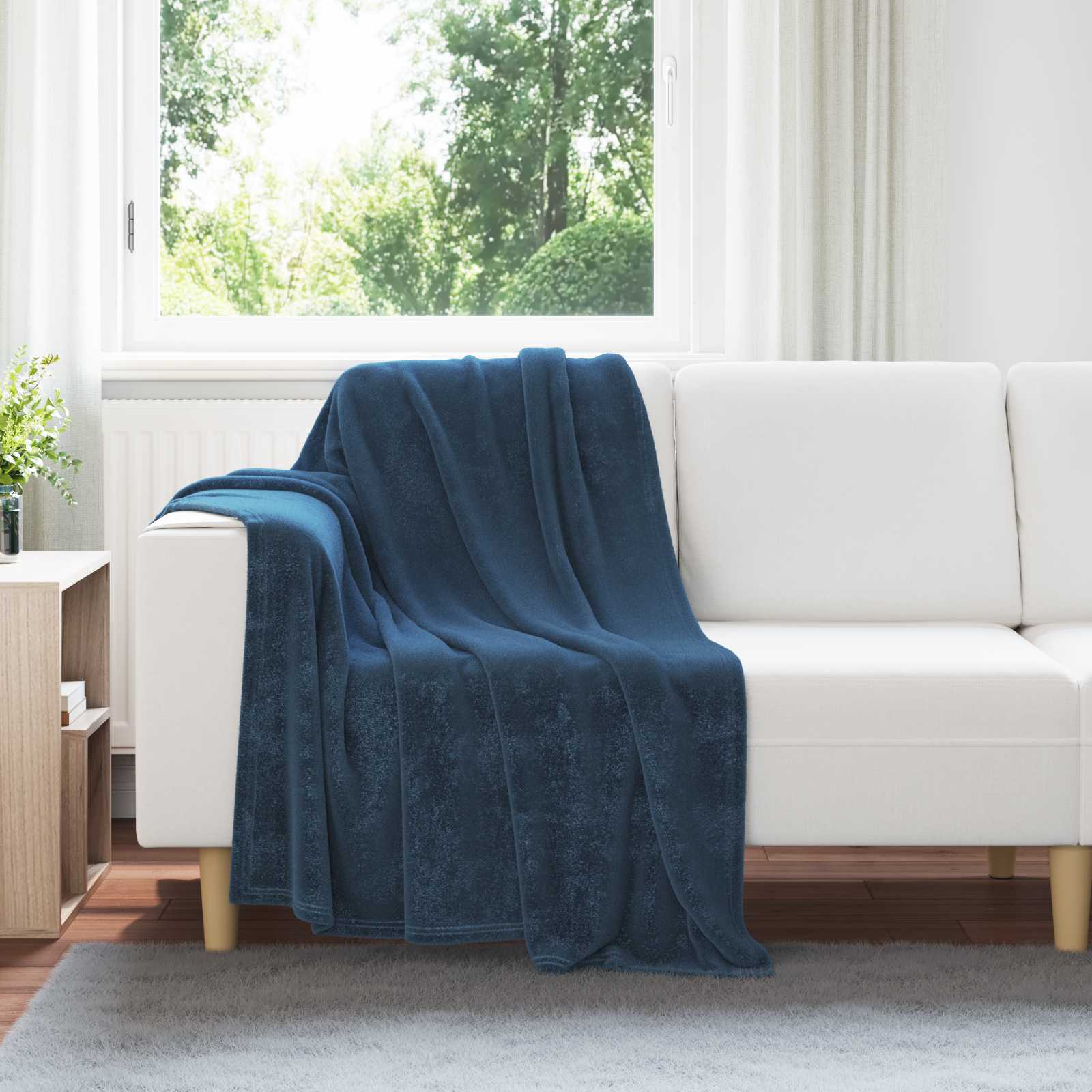 Ριχτάρια 6 pcs Σκούρο μπλε 130 x 150 cm Μαλλί