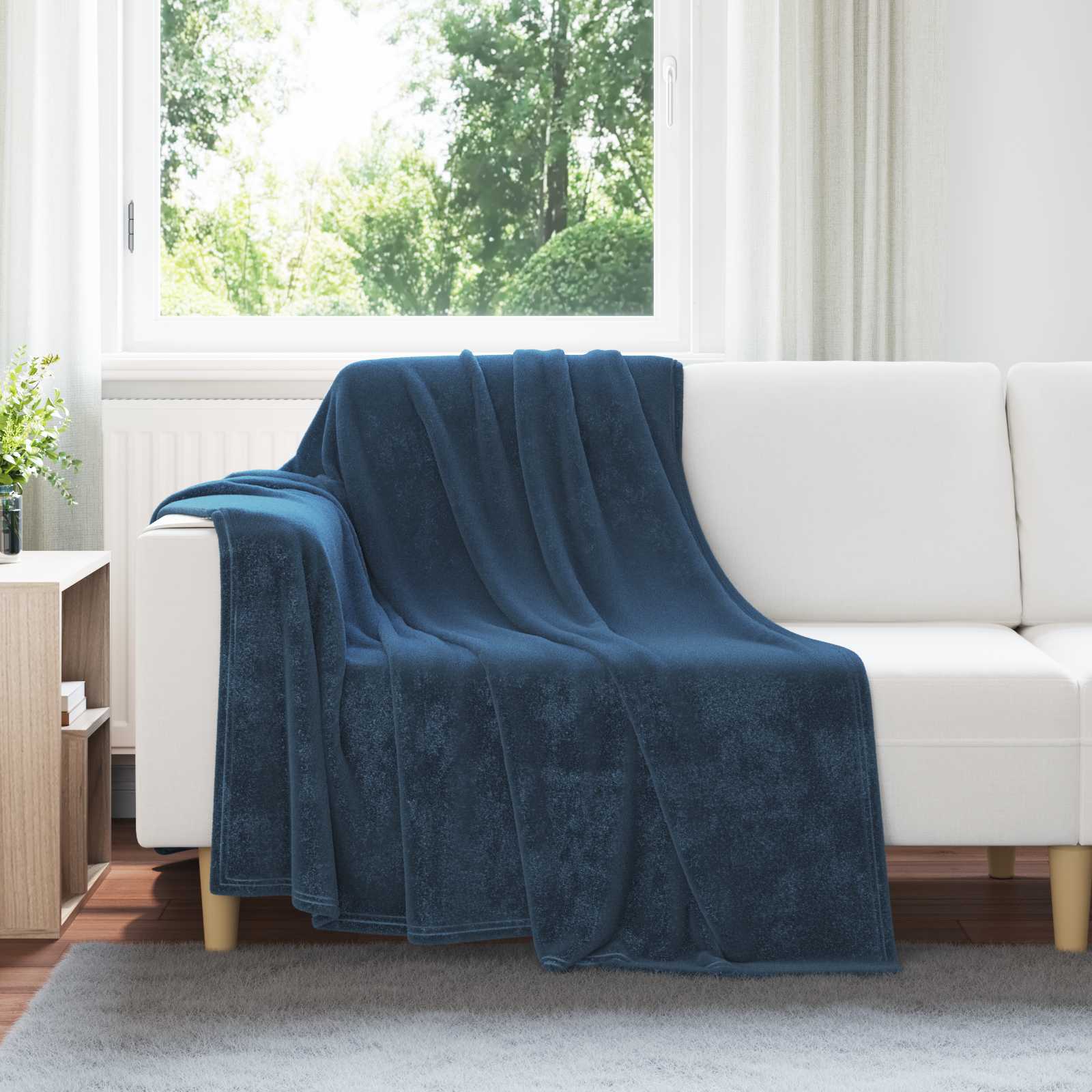 Ριχτάρια 6 pcs Σκούρο μπλε 150 x 200 cm Μαλλί