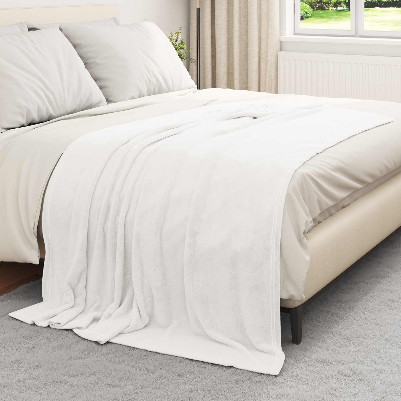 Ριχτάρια 6 pcs Λευκό 150 x 200 cm Μαλλί