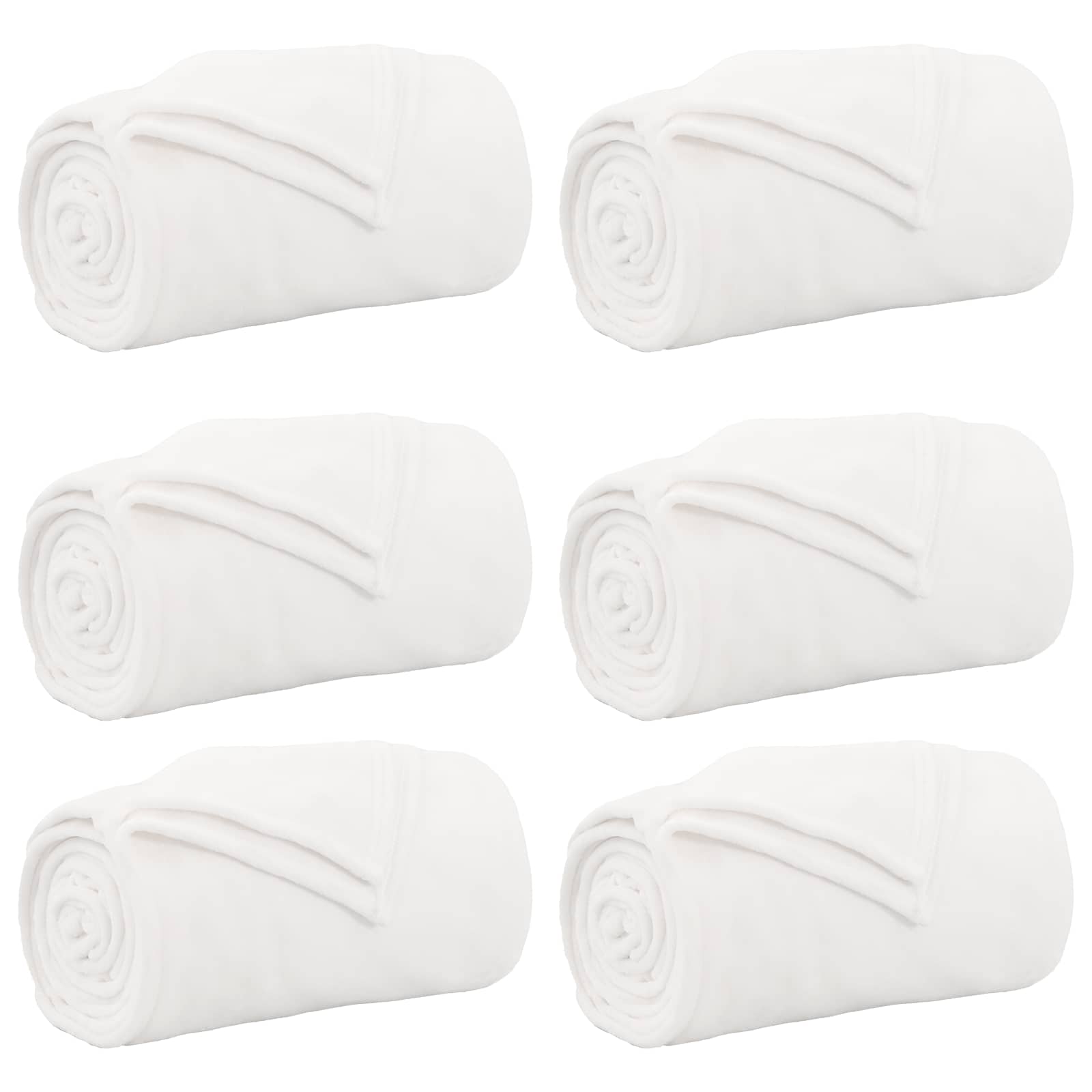 Ριχτάρια 6 pcs Λευκό 220 x 240 cm Μαλλί