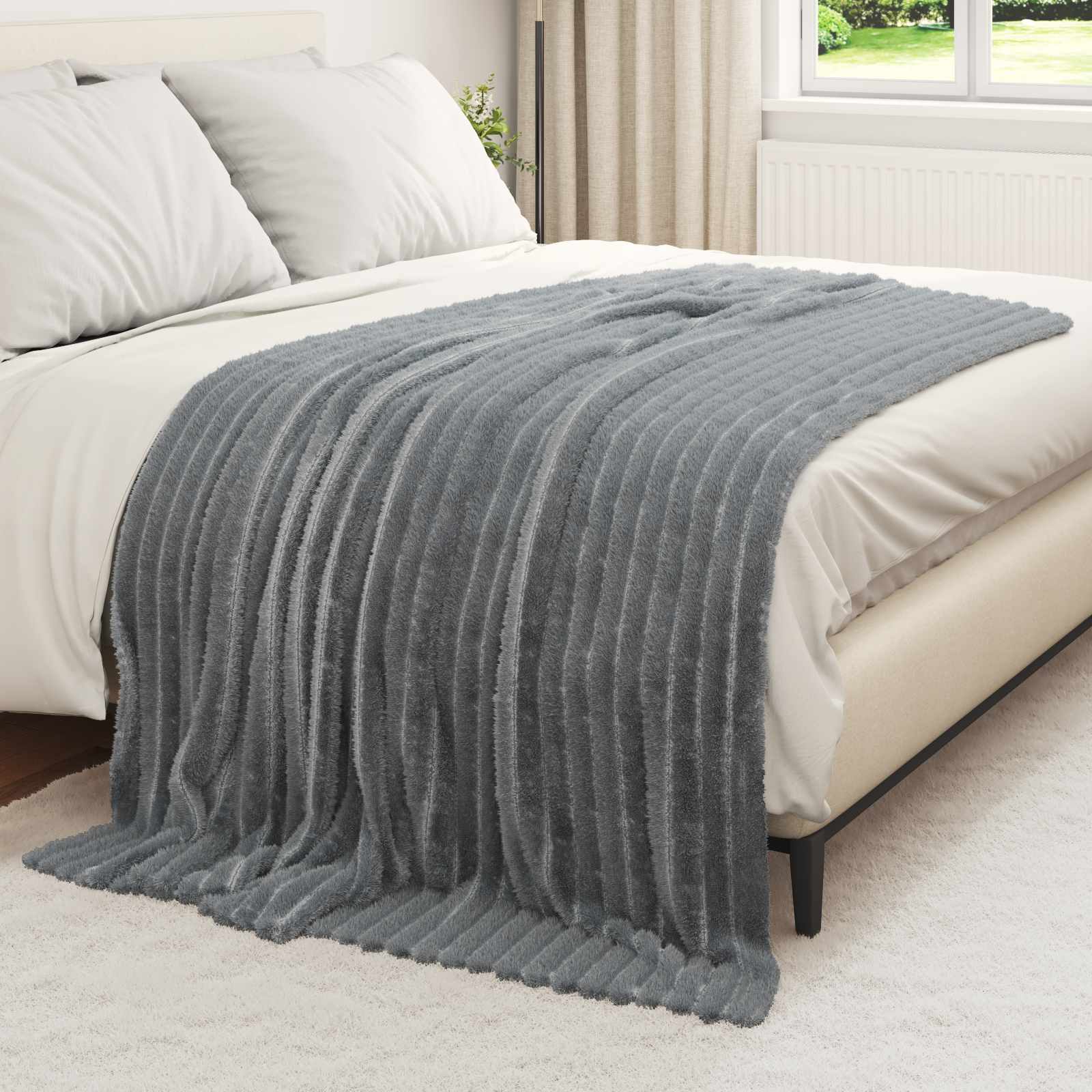 Κουβέρτα Σκούρο Γκρι 200 x 150 cm Μαλλί