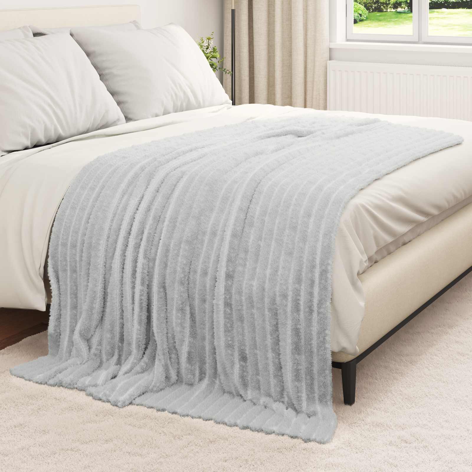 Κουβέρτα Γκρι 200 x 150 cm Μαλλί
