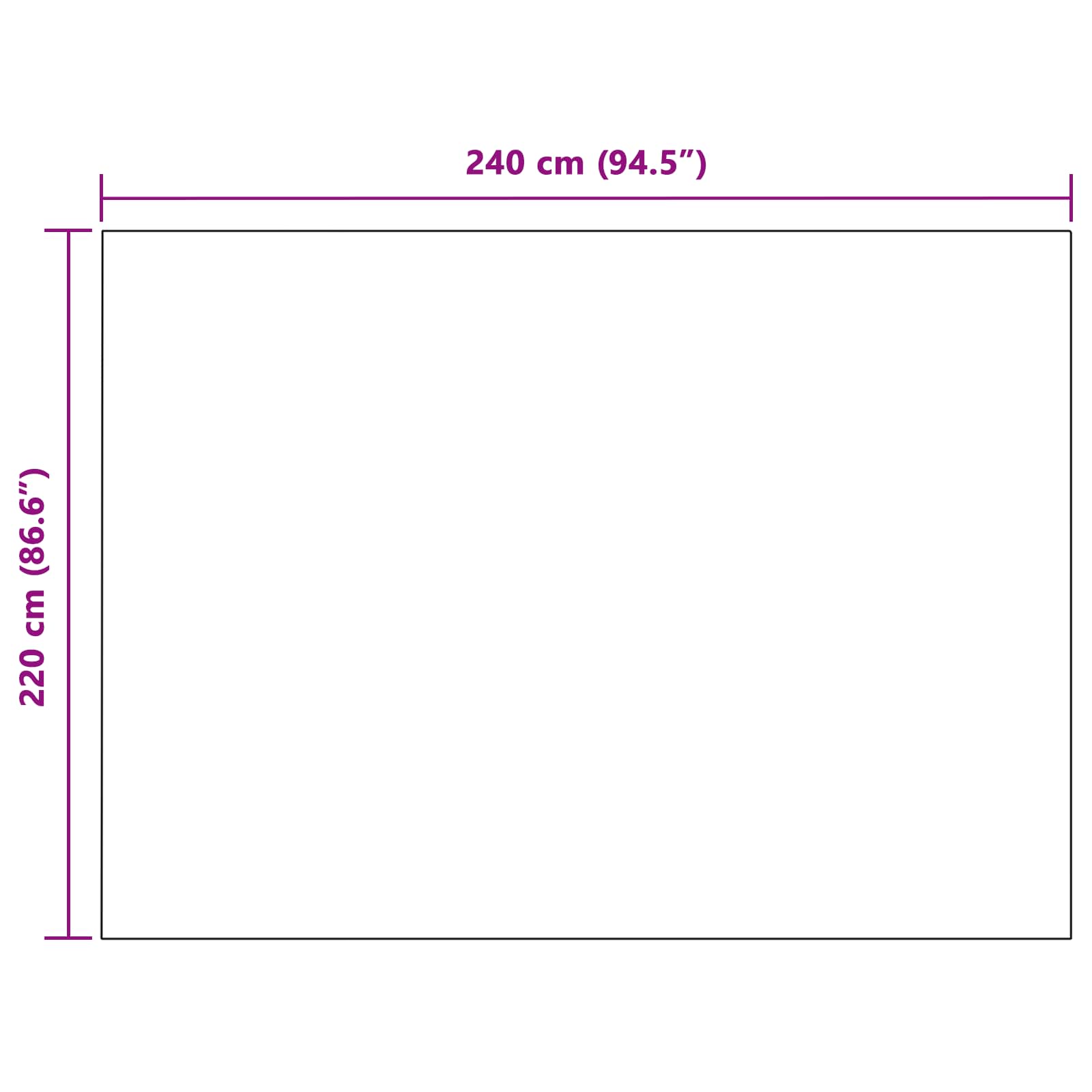Ριχτάρι Μοβ 240 x 220 cm 1.36 kg Μαλλί