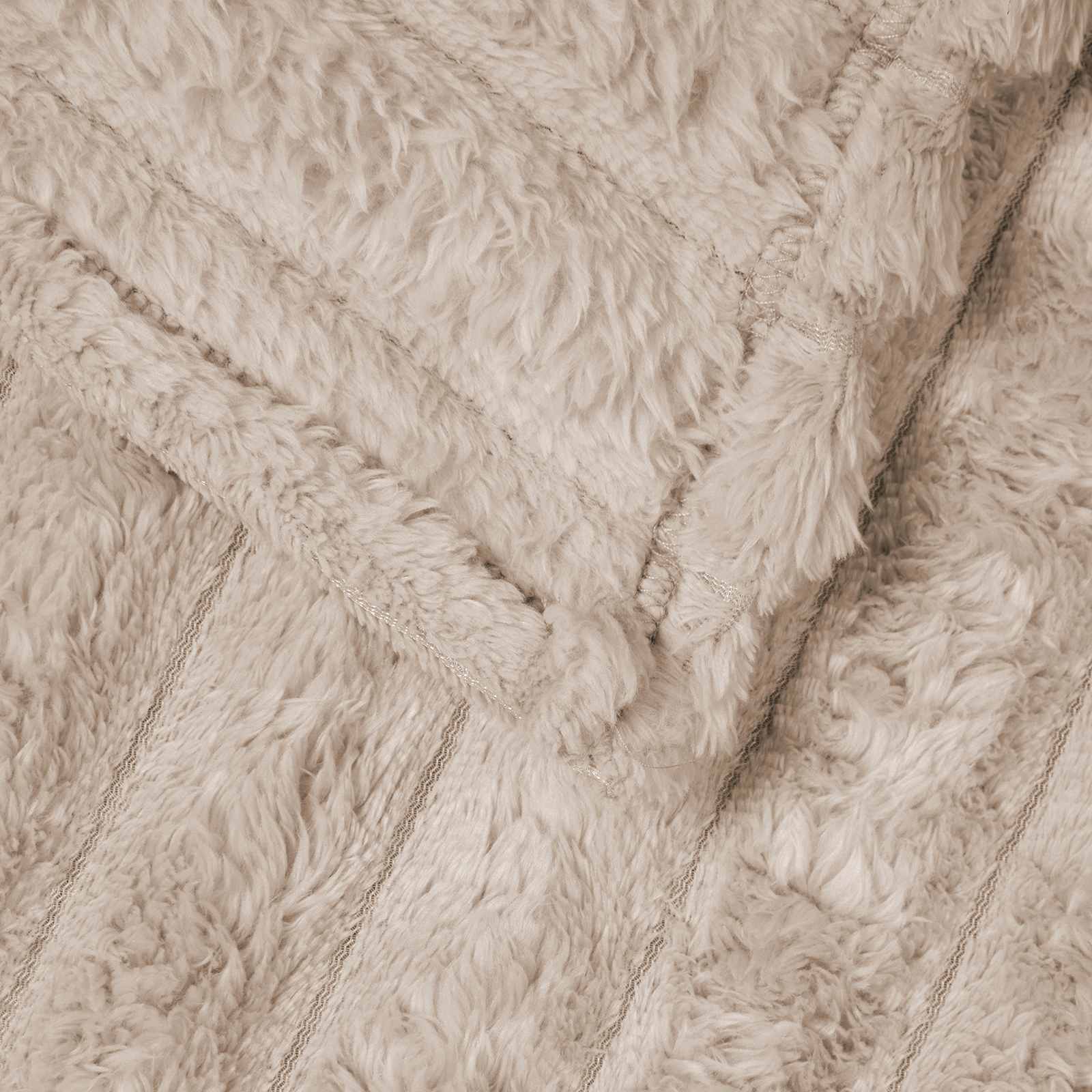 Ριχτάρια 6 pcs Μπεζ 200 x 150 cm Μαλλί